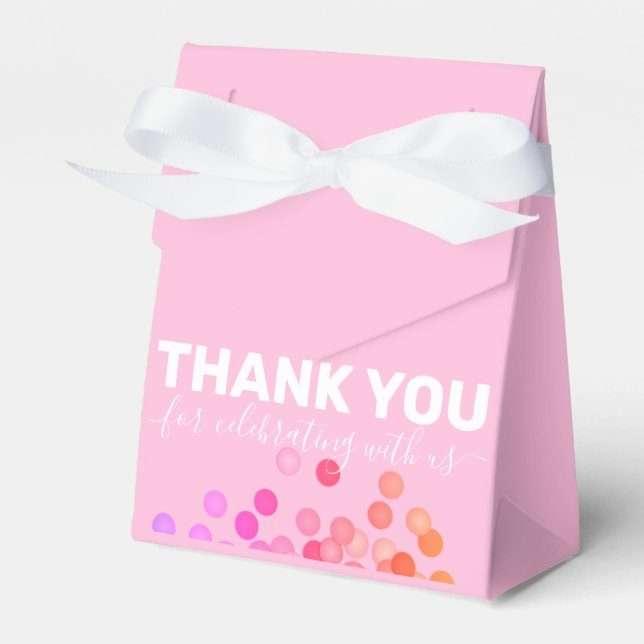 Thank You for Celebrating With Us Blush Pink Party Favour Box (Front Side)