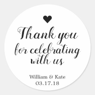 Thank You For Celebrating with Us Classic Round Sticker