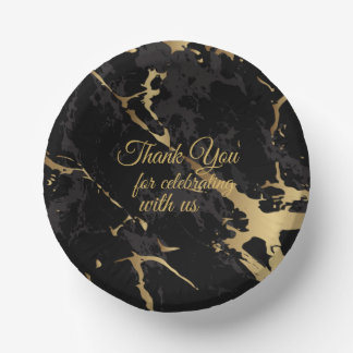 Thank you for celebrating with us - Gold and Black Paper Plate
