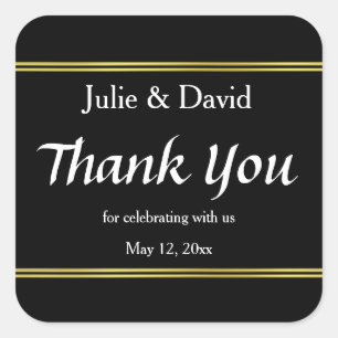 Thank You For Celebrating With Us Names Wedding Square Sticker