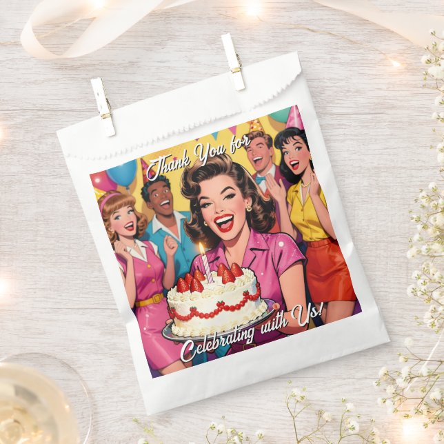 Thank You for Celebrating with Us | Retro Favour Bags (Clipped)