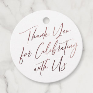 Thank You for Celebrating with Us Simple Rose Gold Favour Tags