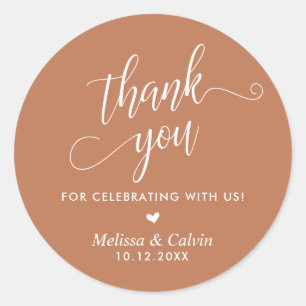 Thank you for celebrating with us, Wedding Classic Round Sticker