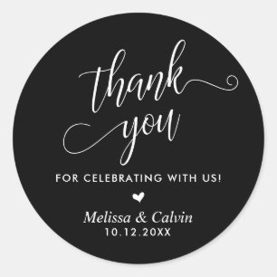 Thank you for celebrating with us, Wedding Classic Round Sticker