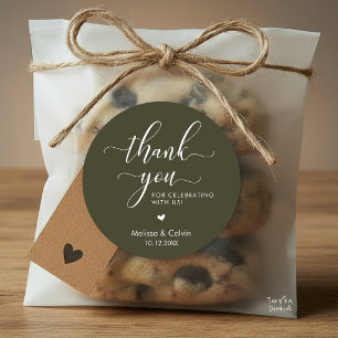 Thank you for celebrating with us, Wedding Classic Round Sticker