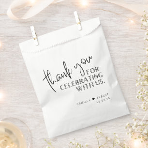 Thank You for Celebrating with Us Wedding Favour Bags