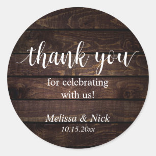 Thank you for celebrating with us Wedding Sticker