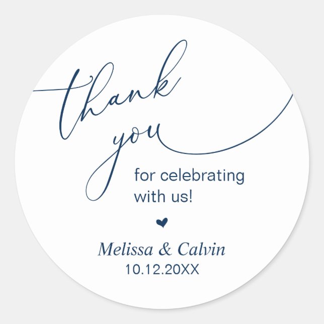 Thank you for celebrating with us Wedding Sticker (Front)
