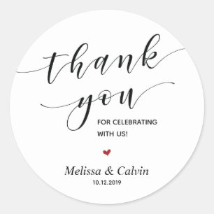 Thank you for celebrating with us Wedding Sticker
