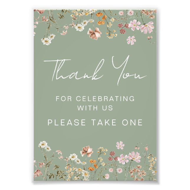Thank You for Celebrating with Us Wildflower Photo Print (Front)