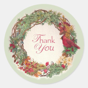 THANK YOU FOR CHRISTMAS GIFT CLASSIC ROUND STICKER