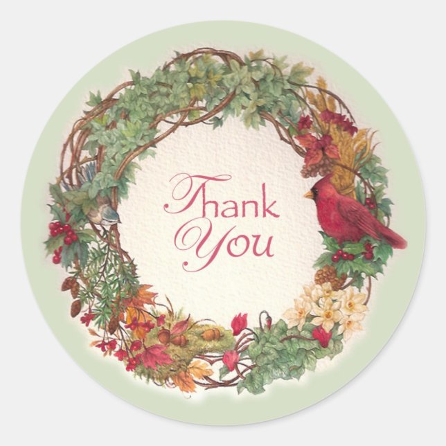 THANK YOU FOR CHRISTMAS GIFT CLASSIC ROUND STICKER (Front)