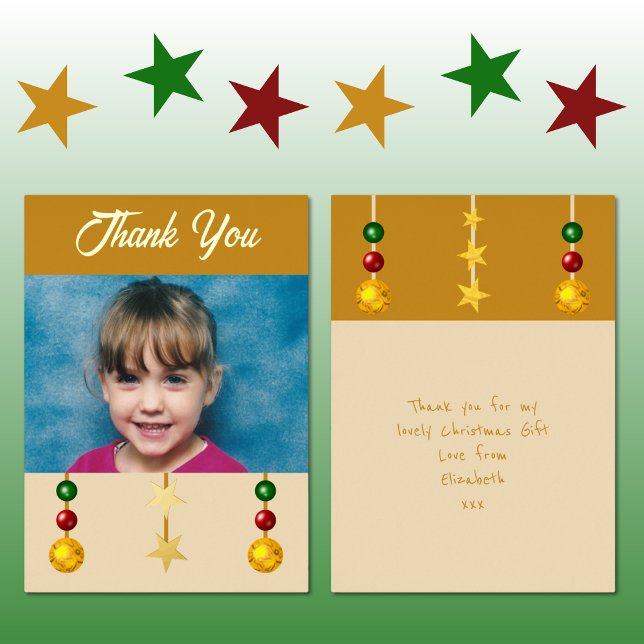 Thank you for Christmas gifts photo gold Foil Holiday Card (Creator Uploaded)
