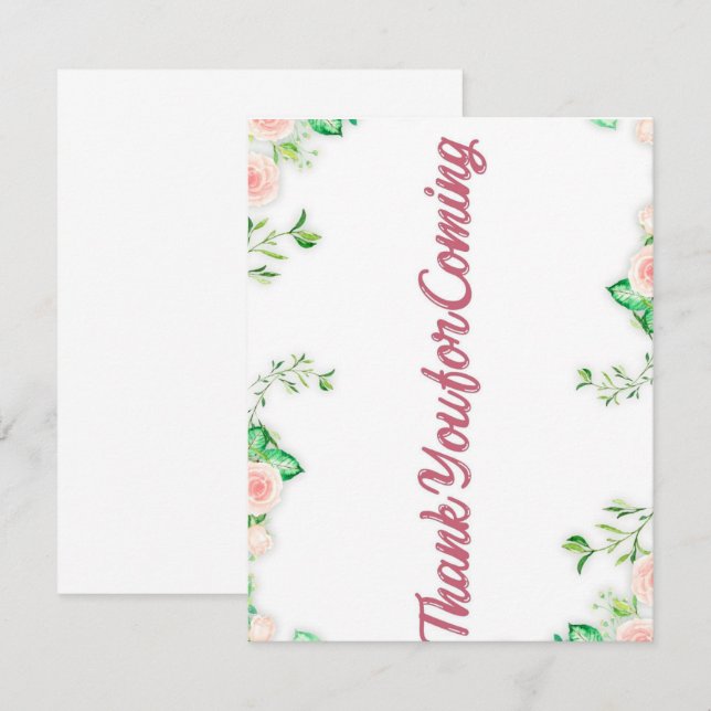 thank you for coming after party . card (Front/Back)