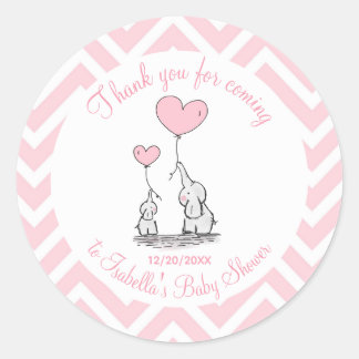 Thank You for Coming Baby Girl Shower Classic Round Sticker