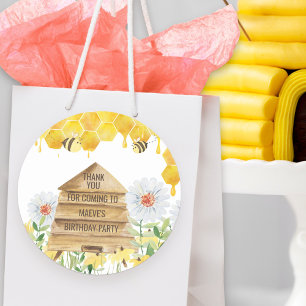 Thank You for Coming Bee Themed Birthday Party Classic Round Sticker