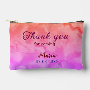 Thank you for coming birthday party add name date  accessory pouch