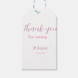 Thank you for coming birthday party add name date gift tags