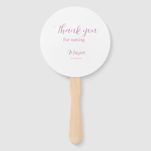 Thank you for coming birthday party add name date  hand fan