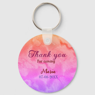 Thank you for coming birthday party add name date key ring