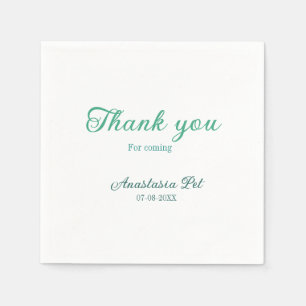 Thank you for coming birthday party add name date napkin