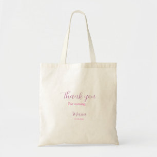 Thank you for coming birthday party add name date tote bag