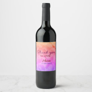 Thank you for coming birthday party add name date  wine label