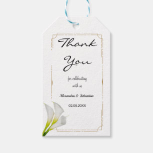 Thank you for coming calla lily wedding favour tag