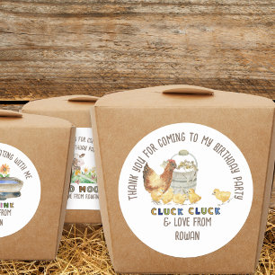 Thank You for Coming Chicken Farm Birthday Classic Round Sticker