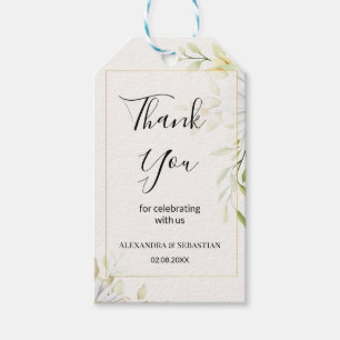 Thank you for coming chrysanthem wedding favour ta gift tags