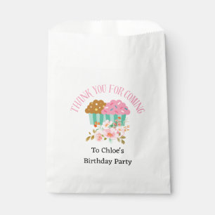 Thank You For Coming Cupcake Floral Birthday Favour Bags