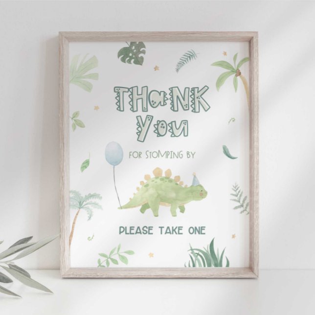 Thank You For Coming Dinosaur Birthday Favour Sign (Creator Uploaded)