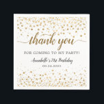 Thank You For Coming Gold Confetti 21st Birthday Napkin<br><div class="desc">Thank You For Coming Gold Confetti Dots  21st Birthday Napkins</div>