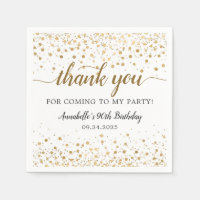 Thank You For Coming Gold Confetti Dots Birthday