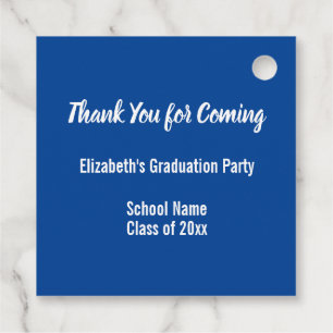 Thank You for Coming Grad Name Blue Graduation Favour Tags