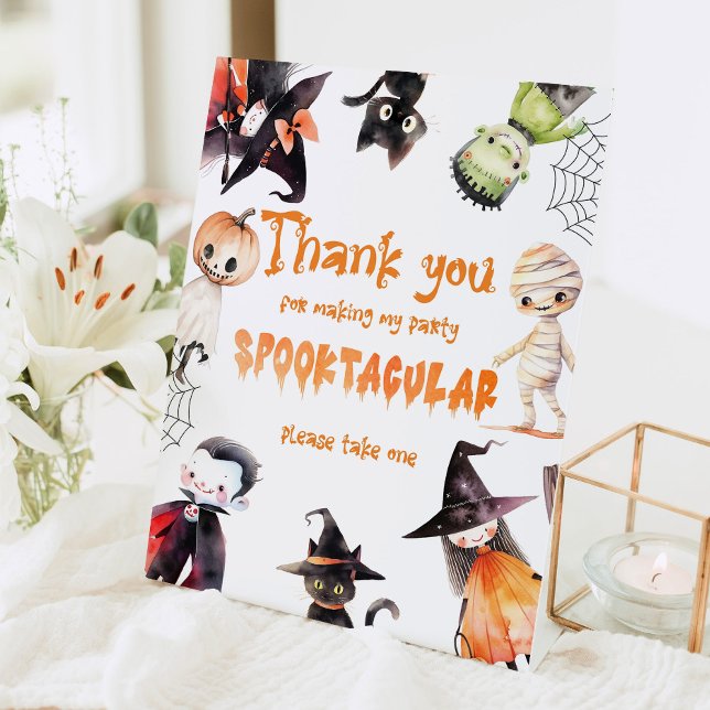 Thank you for coming Halloween costume party Pedestal Sign (Creator Uploaded)