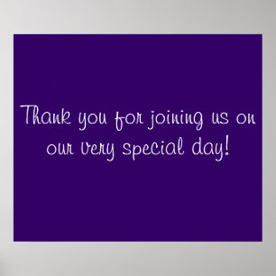Thank you for Coming in Purple and White Poster
