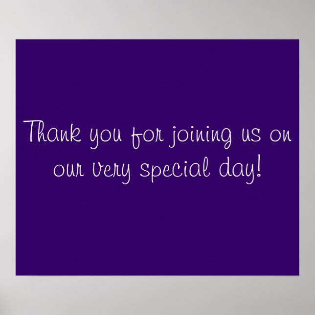 Thank you for Coming in Purple and White Poster (Front)