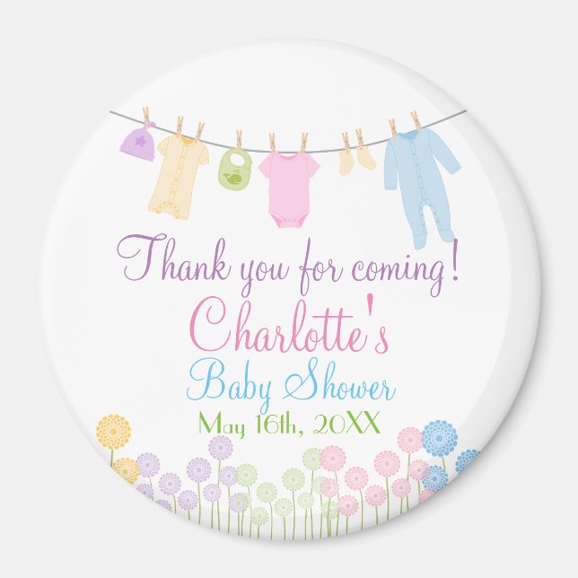 Thank You For Coming! Little Clothes Baby Shower Magnet (Front)