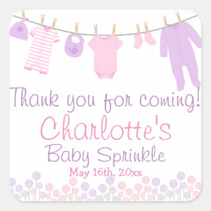 Thank You For Coming Little Clothes Baby Sprinkle Square Sticker