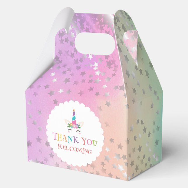 Thank You For Coming Magical Unicorn Birthday Favour Box (Front)