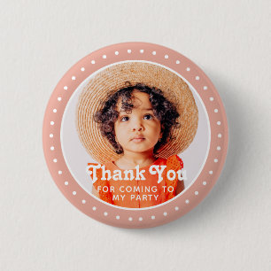 Thank You For Coming Modern Dots Custom Photo 6 Cm Round Badge