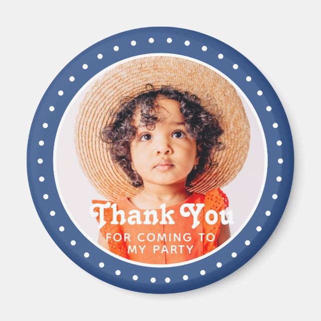 Thank You For Coming Modern Dots Custom Photo Magnet (Front)