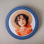 Thank You For Coming Modern Preppy Custom Photo 6 Cm Round Badge<br><div class="desc">This simple and modern design is composed of serif typography and add a custom photo."Thank You For Coming To My Party" on top of your custom photo. Perfect for birthday party favours or give-aways,  or gift bags,  anniversaries,  or any other party!</div>