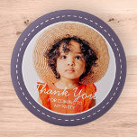 Thank You For Coming Modern Preppy Custom Photo 6 Cm Round Badge<br><div class="desc">This simple and modern design is composed of serif typography and add a custom photo."Thank You For Coming To My Party" on top of your custom photo. Perfect for birthday party favours or give-aways,  or gift bags,  anniversaries,  or any other party!</div>