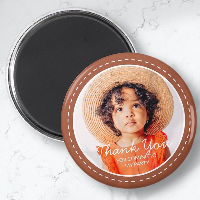 Thank You For Coming Modern Preppy Custom Photo Magnet (Creator Uploaded)