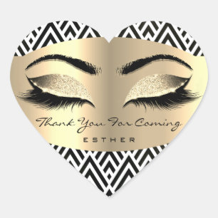 Thank You For Coming Name Heart Black White Sticker