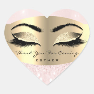 Thank You For Coming Name Heart Pink Gold 16th Sticker