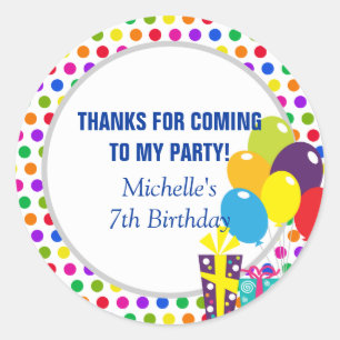 Thank You for Coming - Party Favour Sticker