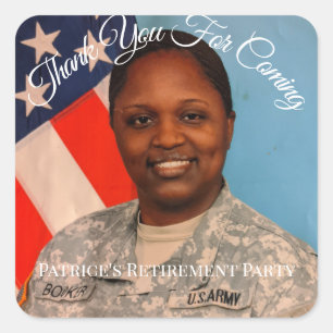 Thank You For Coming Patrice's Retirement Party Square Sticker